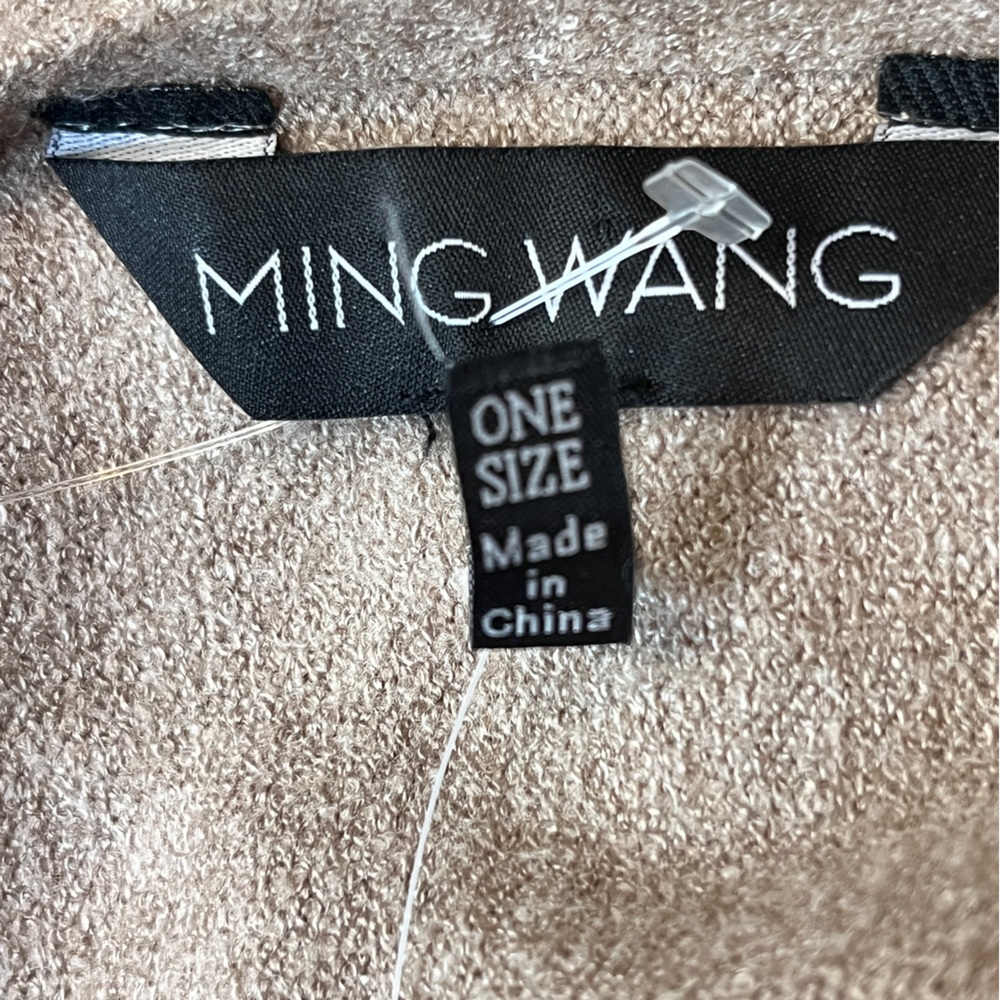 NEW Ming Wang Poncho Sweater Taupe Rhinestone Ombré Embellishment O/S NWT - Picture 12 of 15